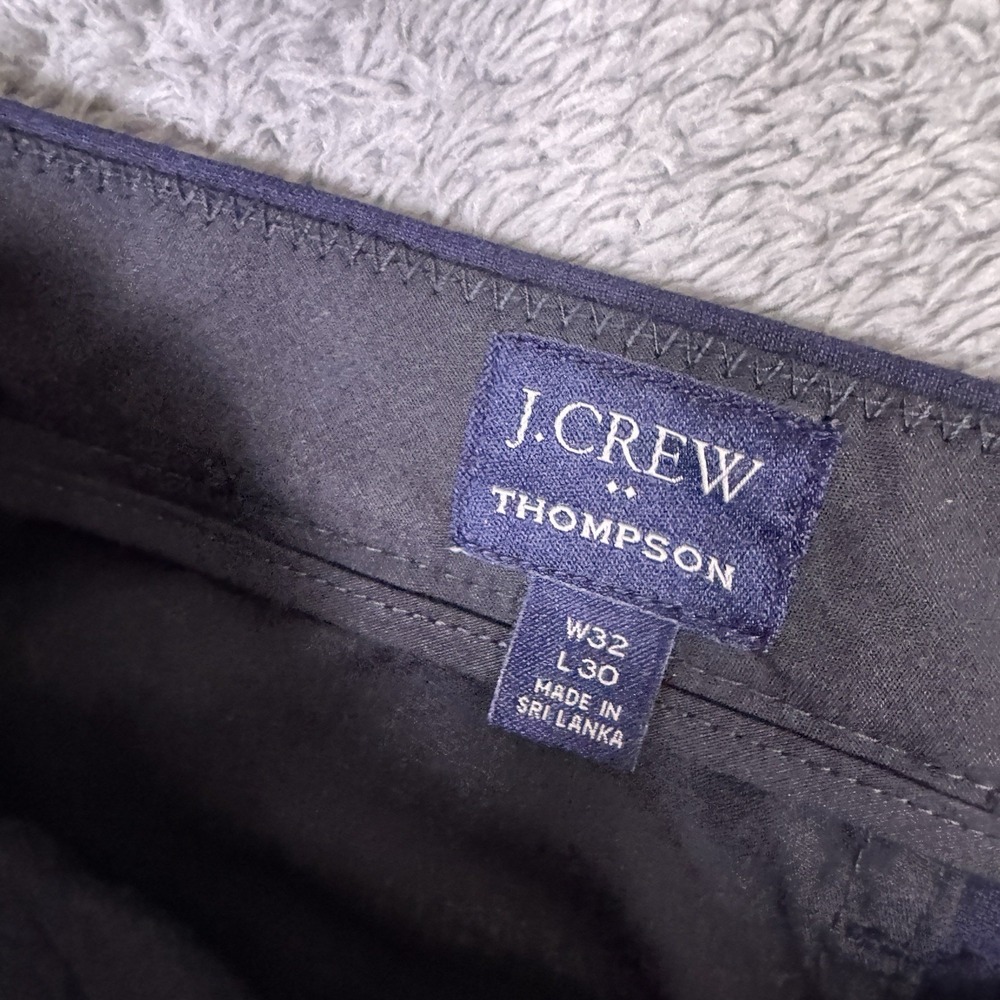 J.Crew Thompson Tapered Dress Pants Mens 32x30 Navy Blue Wool Stretch Chino - Picture 5 of 14